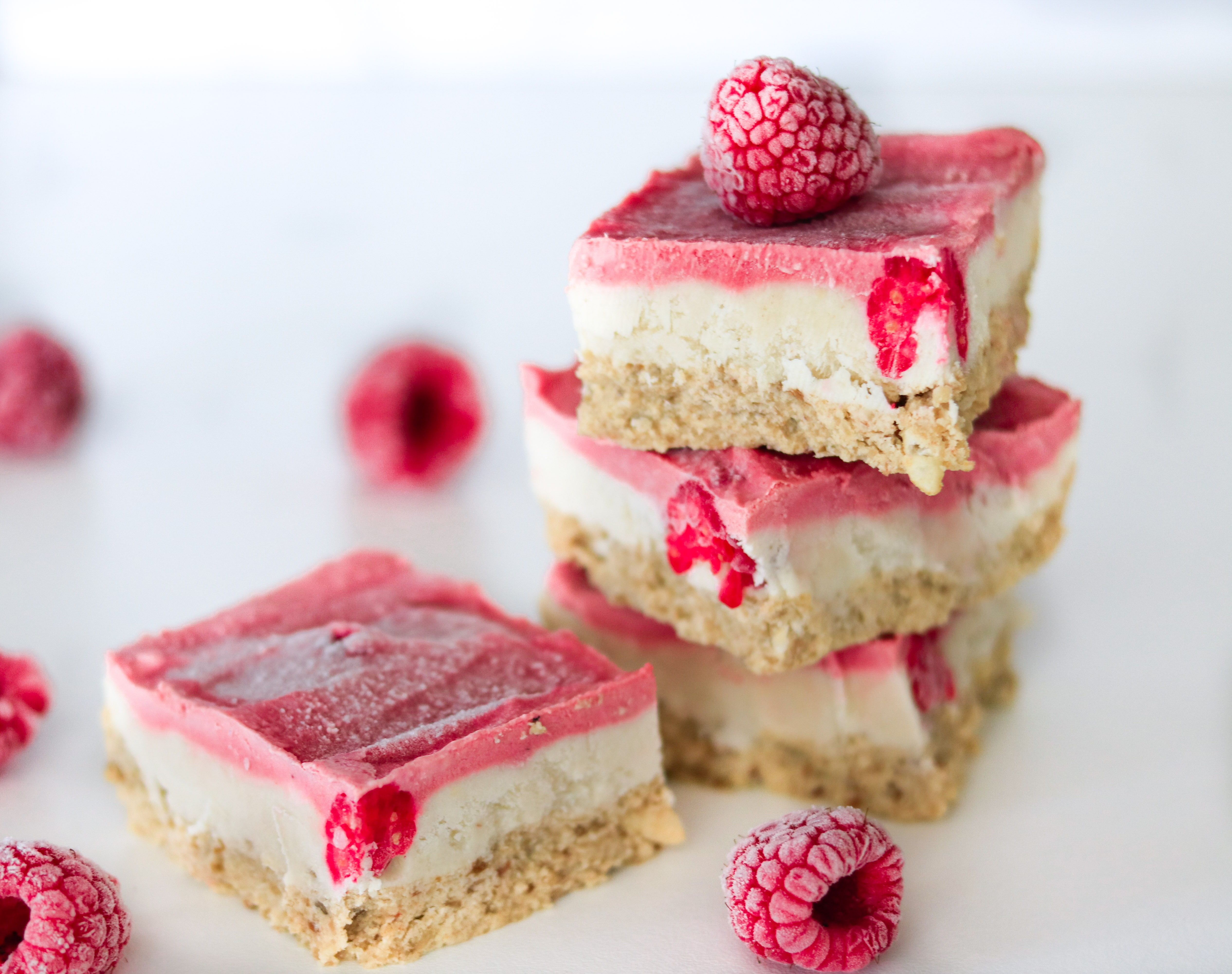 Vegan Raspberry Cheesecake Bars